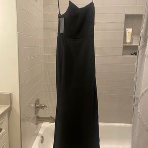 BCBG long black dress. NEVER WORN. tag still is on.